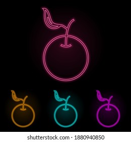 un conjunto de neones color Apple. Línea delgada simple, vector de contorno de iconos web para ui y ux, sitio web o aplicación móvil