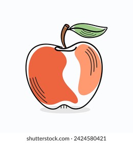 Apfel   Bunte Doodle Vektor isolierte Illustration