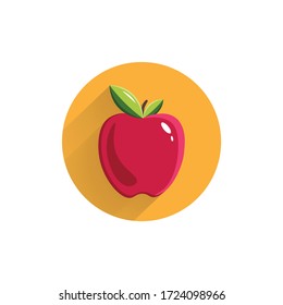 apple colorful flat icon with long shadow. red apple flat icon. apple. red apple 