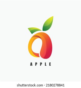 plantilla de icono de logotipo de color de manzana