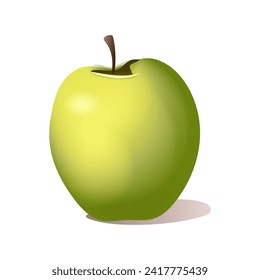 Apple of colorful set. This design seamlessly blends the clean white background with the apple fruit's bright and inviting colors. Vector illustration.