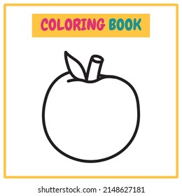 Apple Coloring Book or Outline Vector Design