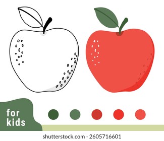 Apple coloring pages for kids. Fruit coloring books can be printed.	