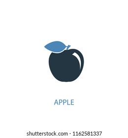 apple concept 2 colored icon. Simple blue element illustration. apple concept symbol design from Autumn set. Can be used for web and mobile UI/UX