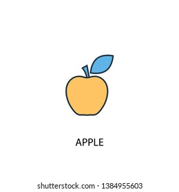 apple concept 2 colored line icon. Simple yellow and blue element illustration. apple concept outline symbol design