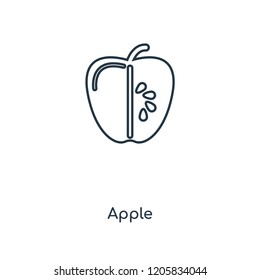 Apple concept line icon. Linear Apple concept outline symbol design. This simple element illustration can be used for web and mobile UI/UX.