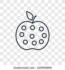 Apple concept vector linear icon isolated on transparent background, Apple concept transparency concept in outline style