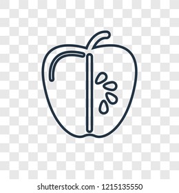 Apple concept vector linear icon isolated on transparent background, Apple concept transparency concept in outline style