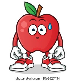 apple confused mascot vector cartoon illustration