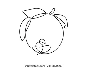 Dibujo de línea continua de Apple, ilustración lineal minimalista de vector negro y blanco hecha de una línea	
