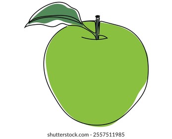 Apple in continuous line style Can be edited later