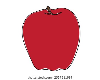 Apple in continuous line style Can be edited later