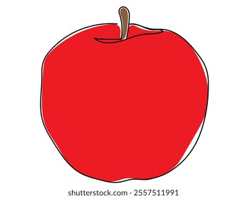 Apple in continuous line style Can be edited later