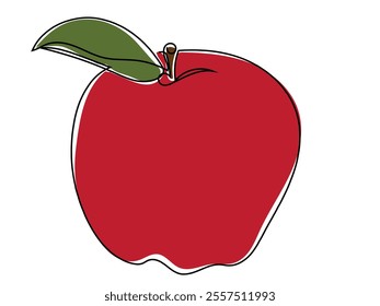 Apple in continuous line style Can be edited later