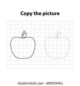 apple copy the picture, game for children (kids)
