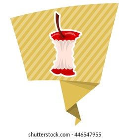 Apple core colorful icon. Vector illustration in cartoon style
