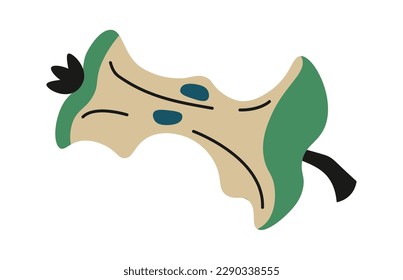 Icono plano del desperdicio de comida del núcleo de Apple Basura orgánica clasificada. Ilustración del vector