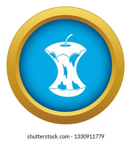 Apple core icon blue vector isolated on white background for any design