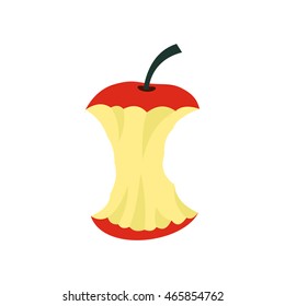 Apple core icon in flat style isolated on white background. Fruit symbol