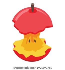 Apple core icon. Isometric of apple core vector icon for web design isolated on white background