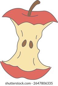 Una ilustración de núcleo de manzana	conjunto
