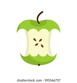 Apple core isolated. Fruit trash. Rubbish on white background. garbage