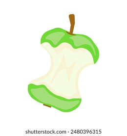 Núcleo de manzana aislado sobre fondo blanco