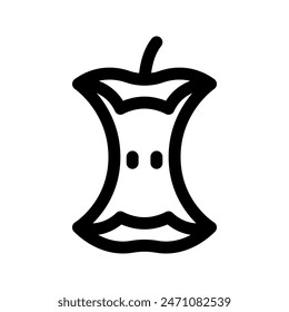 Apple core line icon. Vector graphics