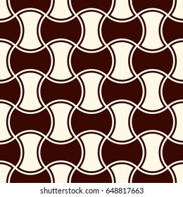 Apple core quilts texture. Bow tie motif. Seamless surface pattern design with classic ornament. Interlocking axehead figures background. Outline digital paper with hammerhead shapes. Vector.