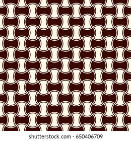 Apple core quilts texture. Bow tie motif. Seamless surface pattern design with classic ornament. Interlocking axehead figures background. Outline digital paper with hammerhead shapes. Vector.