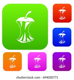 Apple core set icon in different colors isolated vector illustration. Premium collection