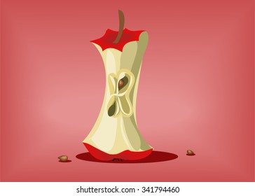 Apple Core. Vector