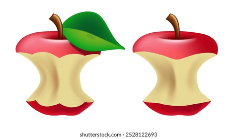 Núcleo de Apple. Vector 3D Clipart aislado sobre fondo blanco.