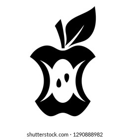 Apple core vector icon isolated on white background