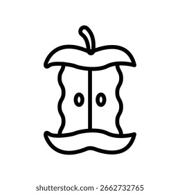 Apple Core Vector Outline Icon. EPS 10 File