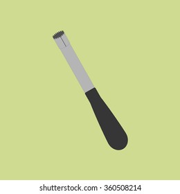 Apple Corer Knife on the green background. Vector illustration