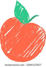 Apple Crayon Pencil Art Vector Illustration