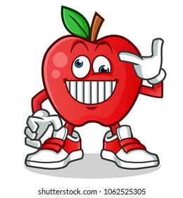 apple crazy mascot vector cartoon illustration