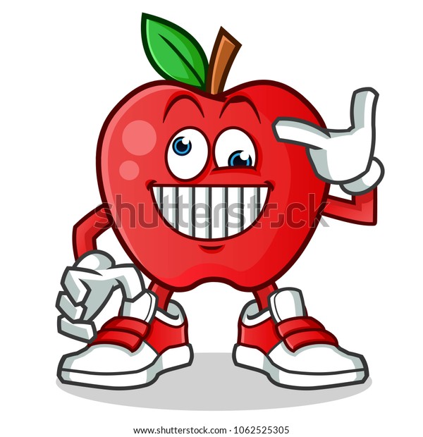 Apple Crazy Mascot Vector Cartoon Illustration Stock Vector (Royalty ...