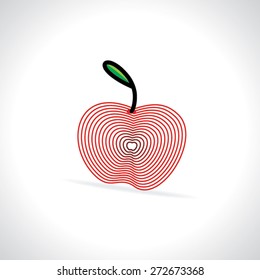 apple created with lines vector illustration
