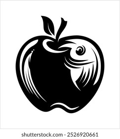 Apple Criativo Elegante, Ícone de fruta comestível, Ícone de comida Vetor Arte Ilustração
