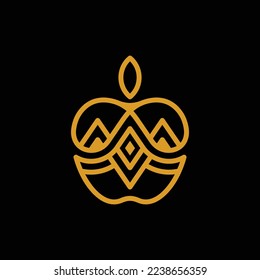 Diseño del logotipo de la línea de la corona de Apple