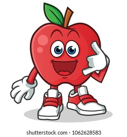 apple customer service mascot vector cartoon illustration