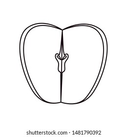 apple cut cooking icon on white background