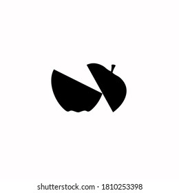 apple cut icon. Minimalist design on white background