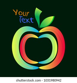 apple cute logotype vector illustration
