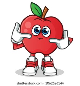 apple cute mascot vector cartoon illustration