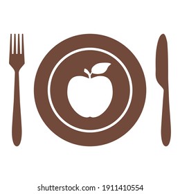 Apple y cubiertos de blanco