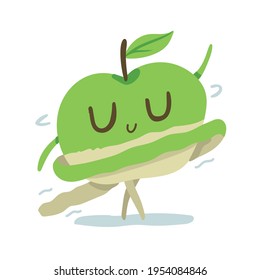 Apple dancing ballet, Cartoon vector illustraion