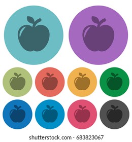 Apple darker flat icons on color round background